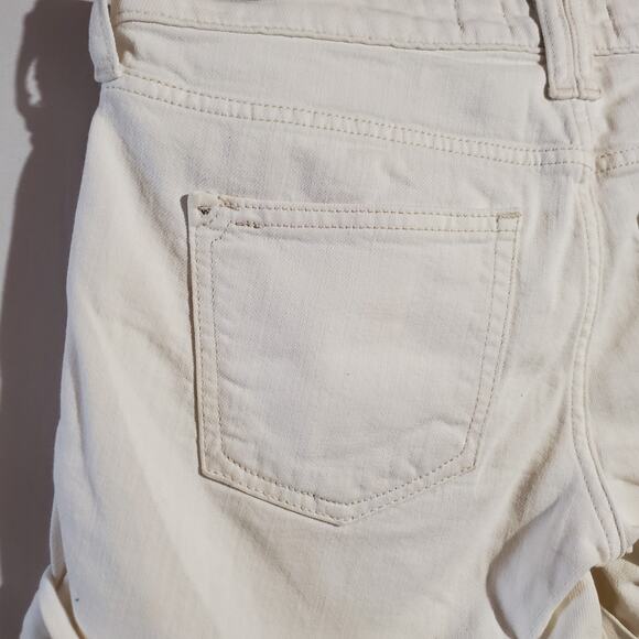 Pilcro and the Letterpress Anthropologie Stet Cuffed White Jean Shorts Womens 26 - Picture 5 of 12